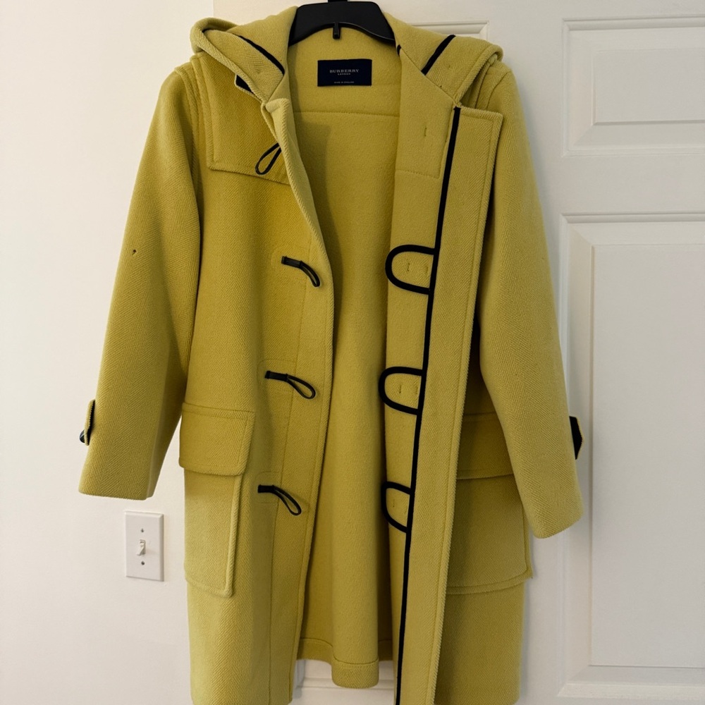 Burberry London Wool Yellow Duffel Coat - Picture 4 of 15